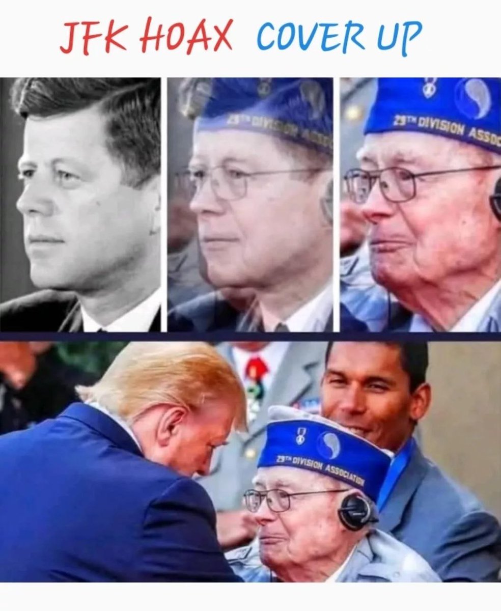 Alerabineno's tweet photo. خدعة اغتيال جون كينيدي

لقد قـتلوا شخص مستتسخاً أو نسخه من
جون كينيدي نفسه. إنهم يتلاعبون بالتلاعب
لا شيء صحيح يخبرونه ويقدمونه لنا. هذا
المأسوني توفي في عام 2021 عن عمر 104
عاماً. وقد لعب دور جيمي کارتر أيضاً. 

جون كينيدي مع شبيهه/مستنسخ في عام 1962 في البيت الأبيض؟

سايونارا https://t.co/wGOSzlDzJI