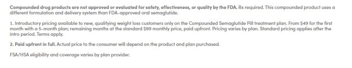 asjwebly's tweet photo. $HIMS "Same active ingredient as wegovy" has been removed from their marketing.

They also removed the disclosure mentioning Wegovy https://t.co/j46GsDkkGN