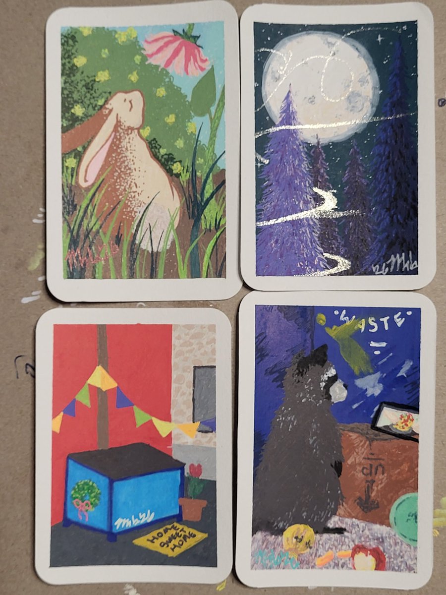 expdepressobean's tweet photo. Been a busy bee this week making ACEO cards #aceo #traditionalart https://t.co/QprL9NJvhy