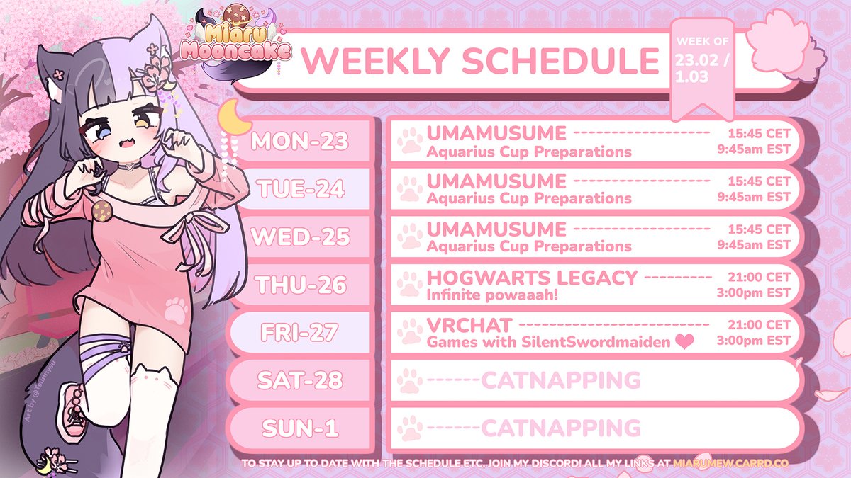The new schedule is out!! 🙀 This time we will have a special stream collab on Friday with SilentSwordmaiden ✨Let's go!!
#Vtuber
