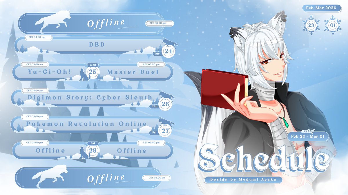 This weeks Streaming Schedule. Feel free to join everyone.