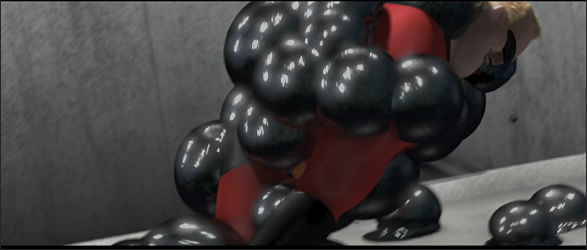 GabbingGreg's tweet photo. The superhero can't even keep his eyes open towards the end, utterly overwhelmed and humiliated by the endless barrage of black, inflating sticky gunge, finally submitting to it's power! https://t.co/sPGvhMPE7F