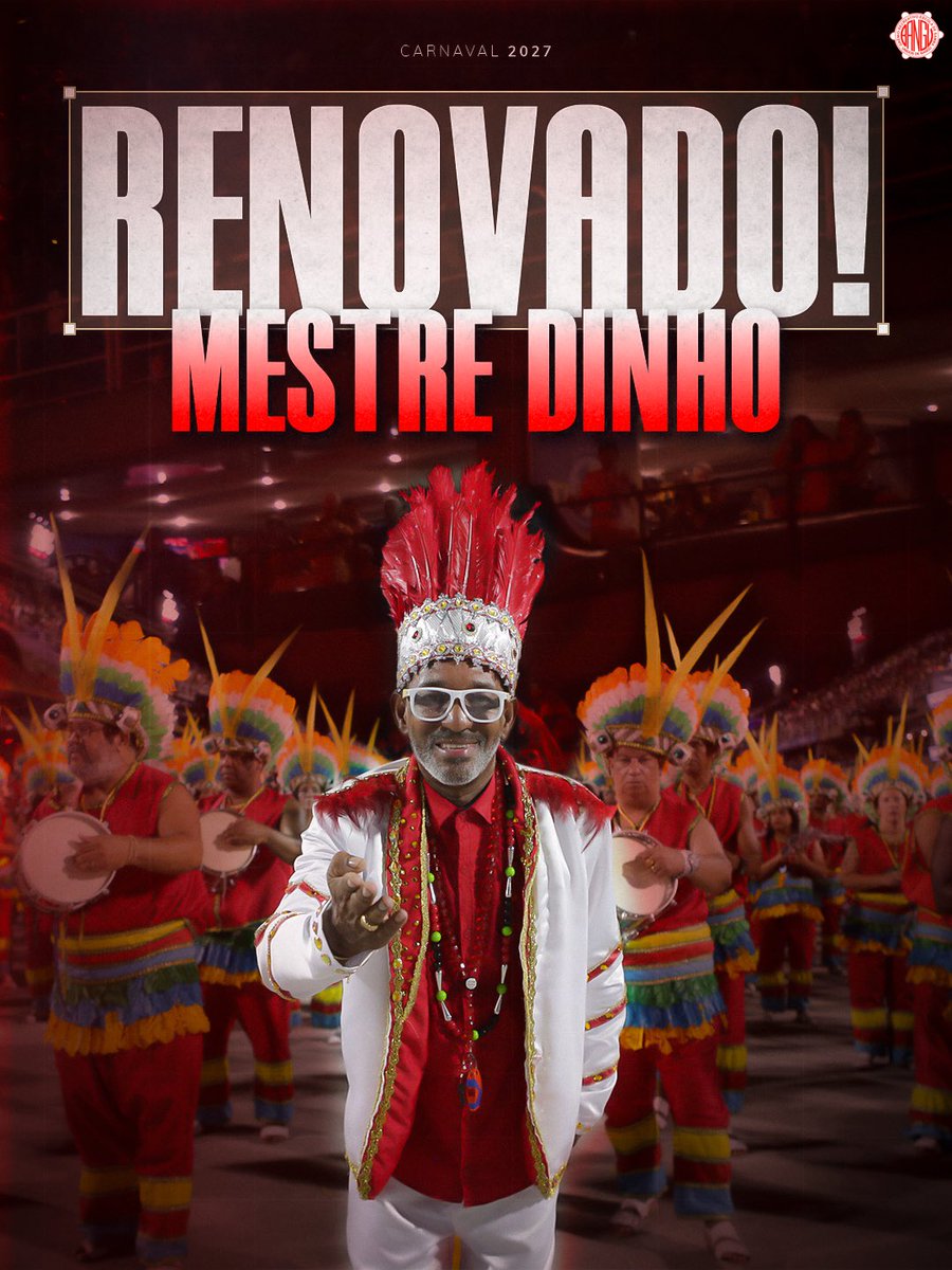 𝟒𝟎 𝐩𝐨𝐧𝐭𝐨𝐬 𝐞 𝐫𝐞𝐧𝐨𝐯𝐚𝐝𝐨!🥁🔥
A bateria Caldeirão da Zona Oeste segue sob o comando do Mestre Dinho por mais um ano!
O mestre já estreou à frente da nossa bateria conquistando os 40 pontos e agora vai para o seu segundo ano, rumo a mais um lindo trabalho.