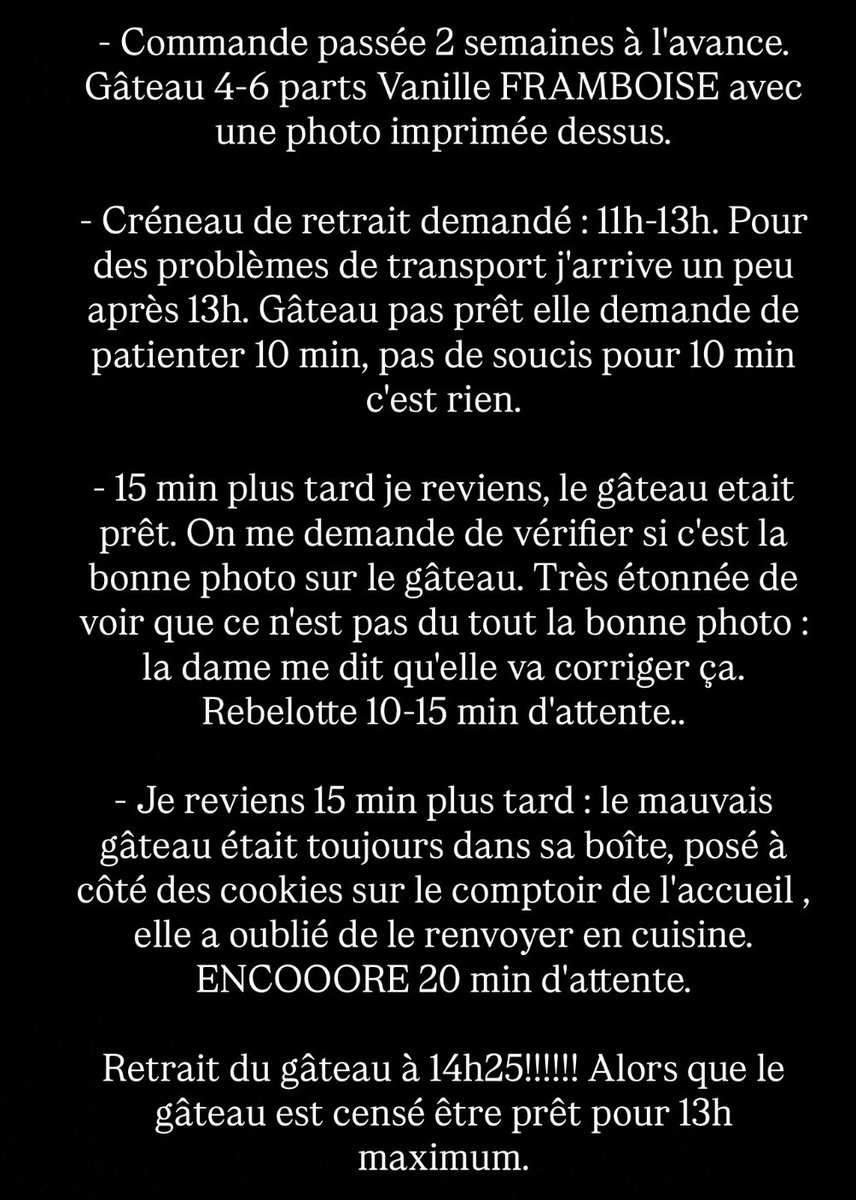 justjuw's tweet photo. Pour ceux qui veulent acheter des gâteaux d'anniversaire ⚠️FUYEZ CRUSH CAKE⚠️
50k d'abonnés sur ig, fait bonne figure sur les réseaux et Google, alors qu'en vrai ils ont 0 considération pour leurs clients (dsl la storytime est longue mais c'est trop dingue d'être aussi peu pro) https://t.co/5ITUes4Ox3