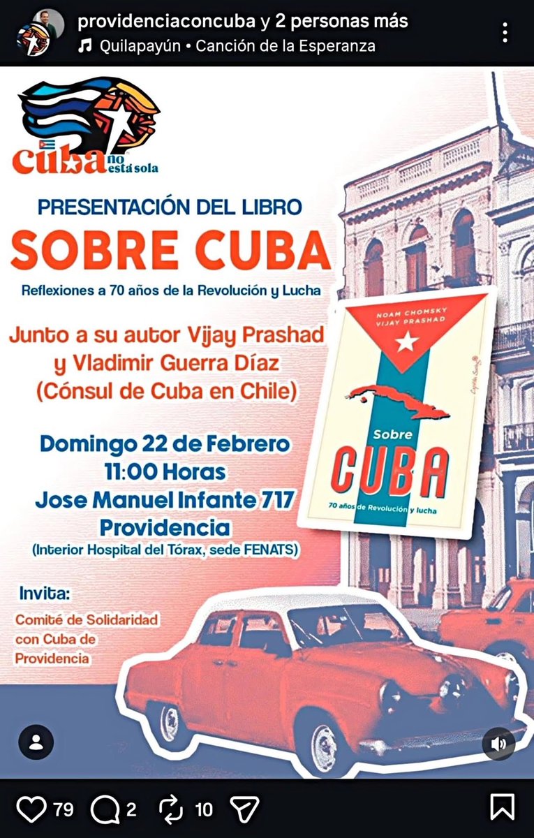 De dónde salen los permisos y facultades para usar un Hospital Público con fines políticos⁉️
Llegó hasta el cónsul de Cuba en Chile, Vladimir Guerra, al lanzamiento del libro “Sobre Cuba: Reflexiones a 70 años de la Revolución y Lucha” en el Hospital del Tórax, auspiciado FENATS.
