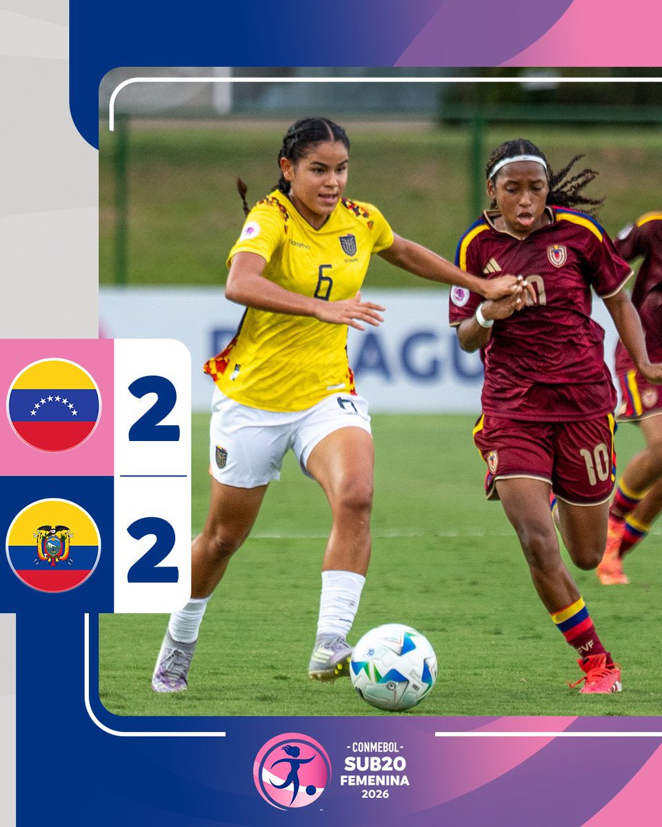 Gran empate de Ecuador 🇪🇨 2-2 frente a Venezuela 🇻🇪 que le acerca cada vez más al Mundial de la categoría. 

Se tiene que esperar todavía que acabe toda la jornada y dependiendo de algunos resultados, La Tri se estaría adjudicando matemáticamente la clasificación al Mundial