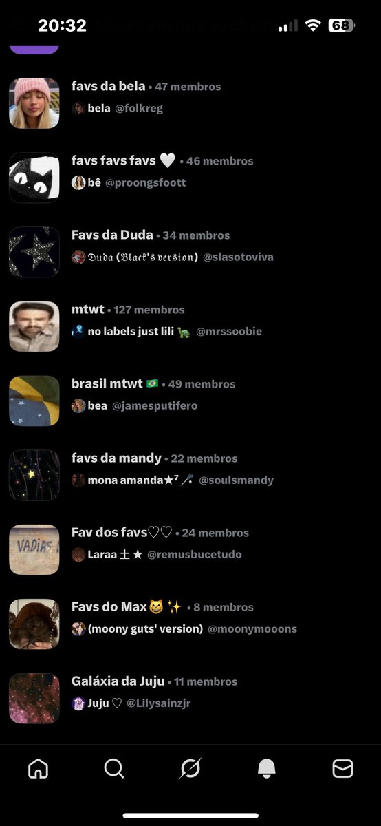 Acabei de lembrar dessas listas amava qnd me colocavam em uma 😭😭😭