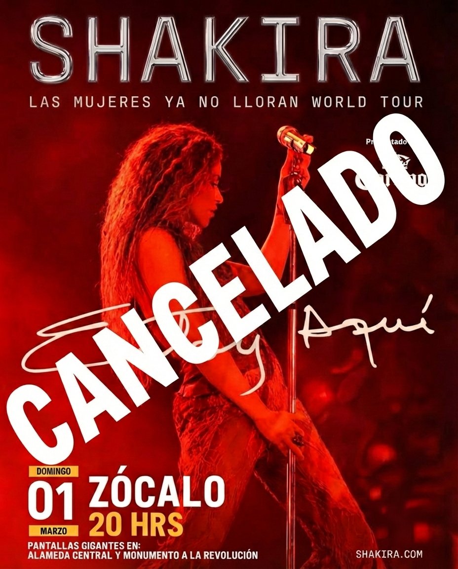 Creo que es un buen momento para que el <a href="/GobCDMX/">Gobierno de la Ciudad de México</a> y <a href="/Corona_MX/">Corona MX</a> CANCELEN el concierto gratis de <a href="/shakira/">Shakira</a> el próximo domingo.

No se puede exponer de esa manera a la población, sobre todo cuando continuarán los actos terroristas en el país y seguramente en la #CDMX no será la