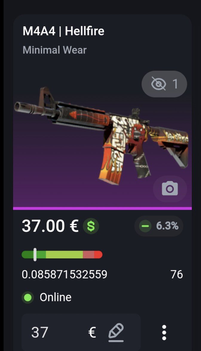 Back in the day I sold this for 37€ :D 
Now price for this skin and this float is 350€