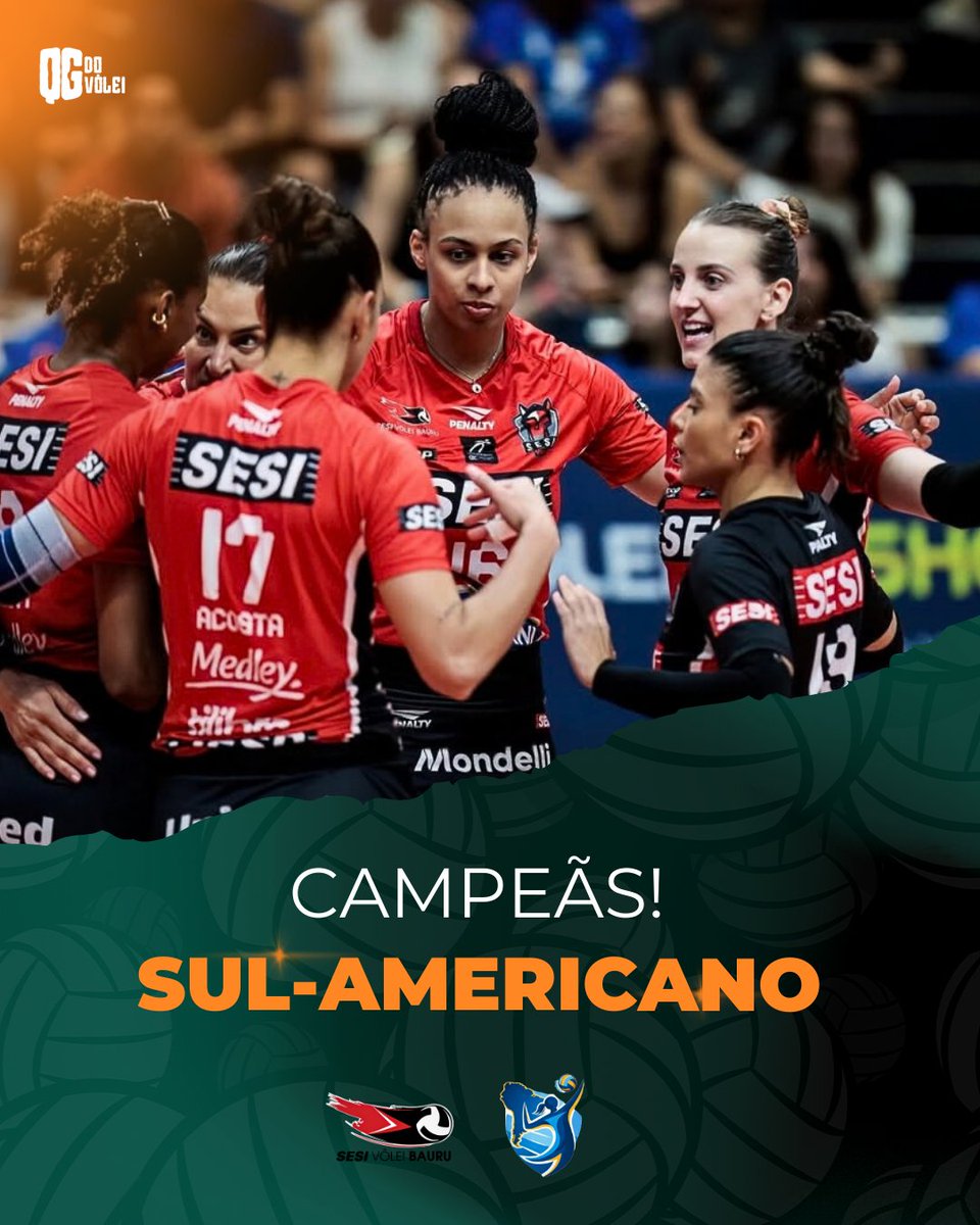 No topo da América do Sul! 🏆

O Sesi Bauru vence o Osasco em sets diretos (23-25, 20-25 e 20-25) e conquista, pela primeira vez, o Sul-Americano de Clubes.

Uma final de alto nível que confirma a força da equipe no continente. 💪🔥

#VoleiNoSporTV