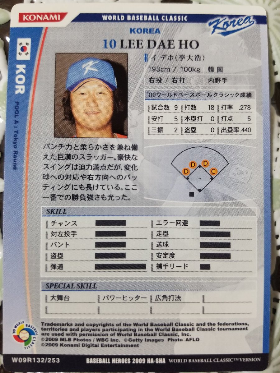 BBH特別編今日の1枚は李大浩(韓国)です‼️ オリックス、ソフトバンク