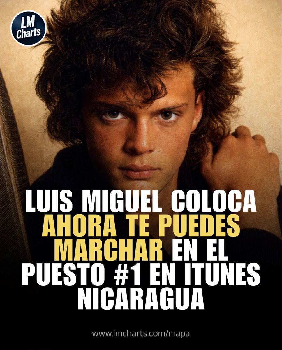 “Ahora Te Puedes Marchar” alcanza el #1 en Nicaragua 🇳🇮

La icónica canción de Luis Miguel suma su sexto país en alcanzar el #1 y se convierte en su noveno #1 en Nicaragua.

Décadas después de su lanzamiento, el impacto sigue intacto.