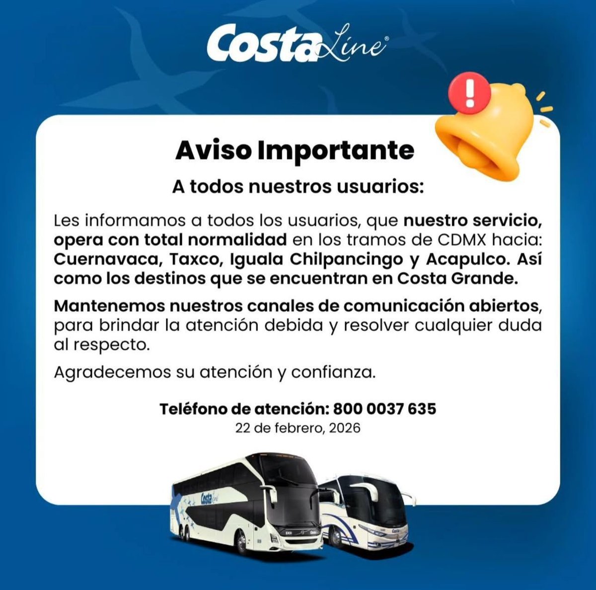 #ALMOMENTO 
📢ANTES DE ✈️🚍🛣️VIAJAR REVISA, PUES DERIVADO DE LA OLA DE VIOELENCIA EN TERRITORIO MEXICANO SE SUSPENDEN CORRIDAS CAMIONERAS EN #HIDALGO, #MICHOACÁN  #JALISCO #MORELOS, #PUEBLA, #QUERETARO, #SANLUISPOTOSI #GUANAJUATO, #GUERRERO, #ACAPULCO, #TAXCO.
En la Central de