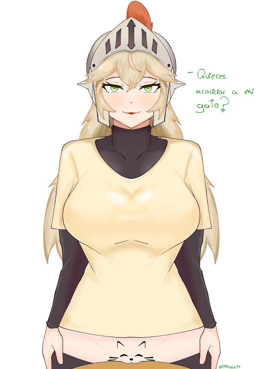 El Gato de la caballera 😺 
Miau~
#FemaleKnight #画デテル #ガーディアンテイルズ     #가디언테일즈 #knight #GuardianTales #guardiantales 
♦️👀