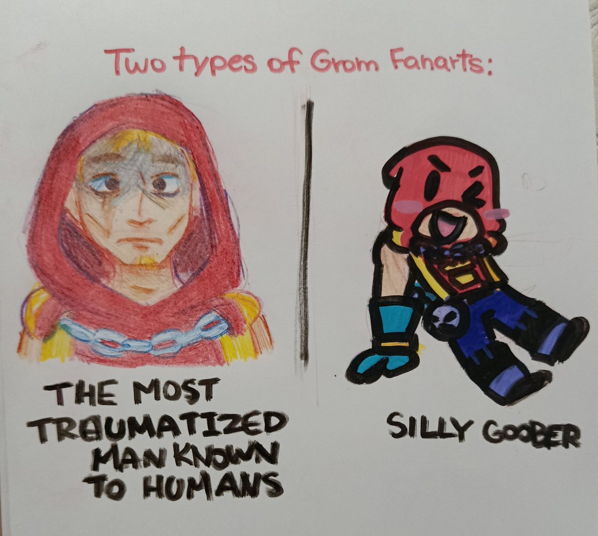 Tipos de fanarts de Grom:
#BrawlStars