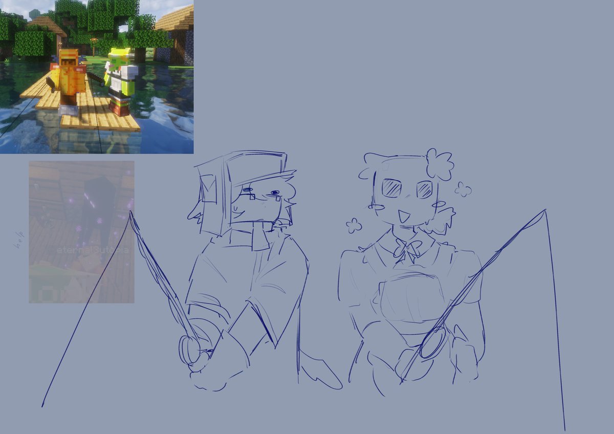 woke up to sth crappy so i redrew likie 1 pic of my friend and i fishing
dont ask why they're in a maid fit, i dontknow
#collinlock16 #averythemayo i dont really draw avery scratches head
