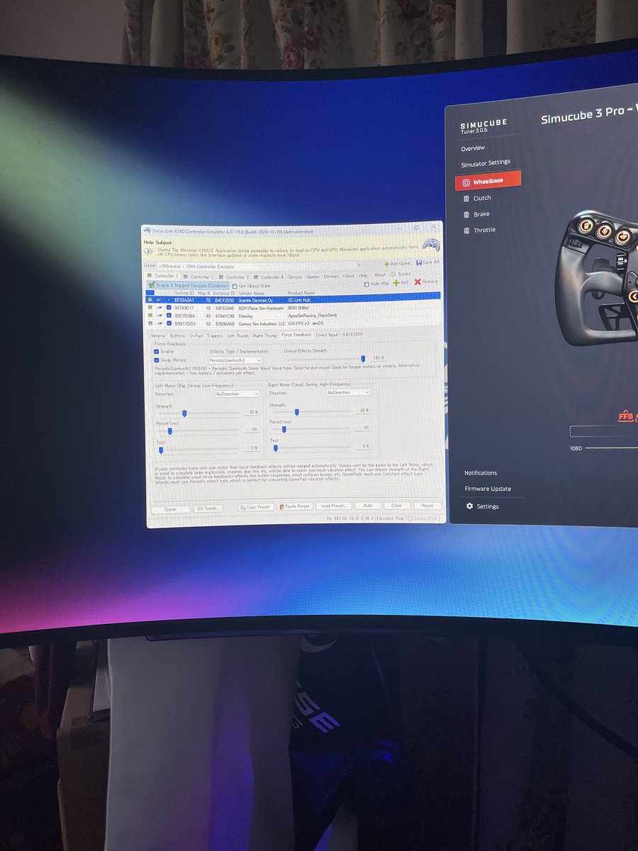 guts_game_7's tweet image. #outrun2006tweaks 
#simucube3 
#x360ce
#ffb  

x360ceでのffb設定需要があるかな？
simucube3でセンタリング、ffbありで遊べますよ。

Is there a demand for ffb settings on the x360ce?

You can play with centering and ffb with simucube3.