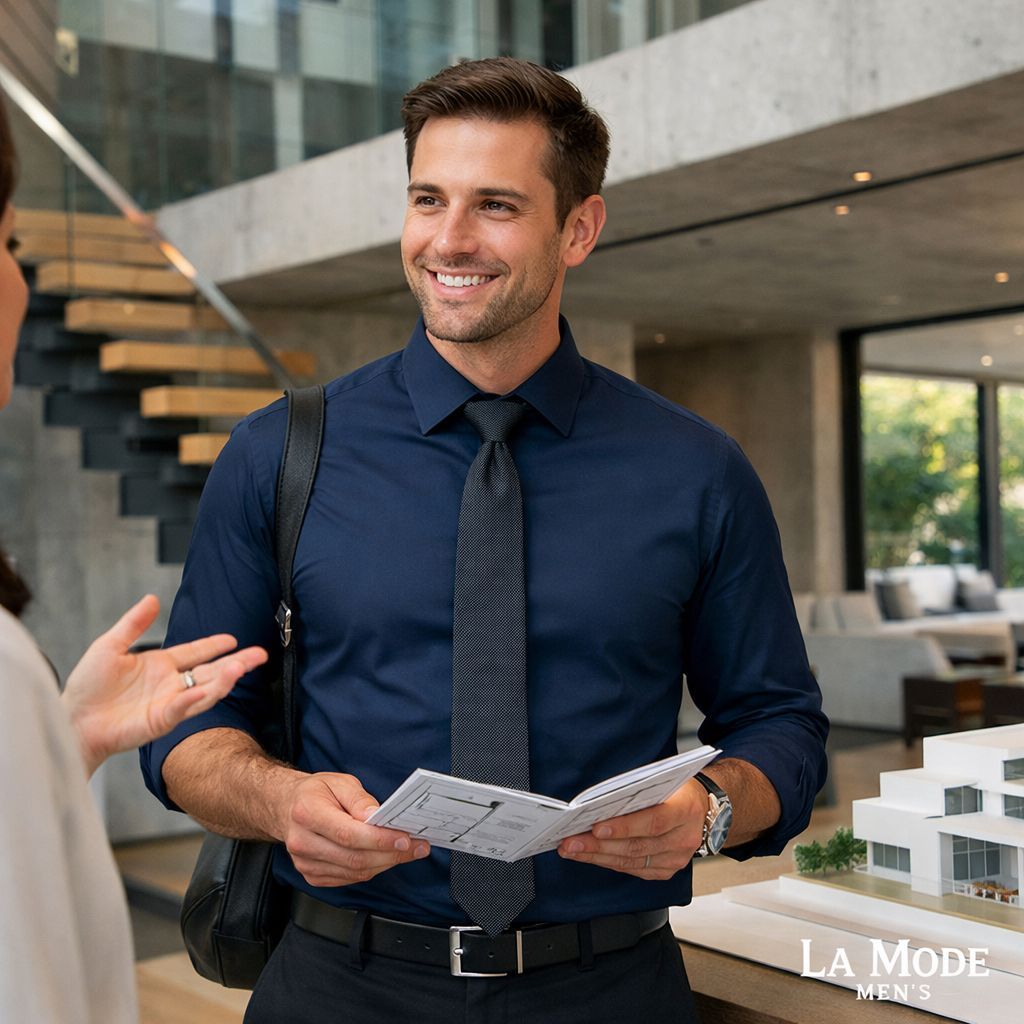 men_mode's tweet image. Architecture is about clean lines and bold structure.

So is great menswear.

Navy dress shirt. Refined tie. Private modern tour.
Presence matters.

La Mode Men’s — Helping Men Look Good.

#LaModeMens #Menswear #ModernStyle #ArchitecturalElegance