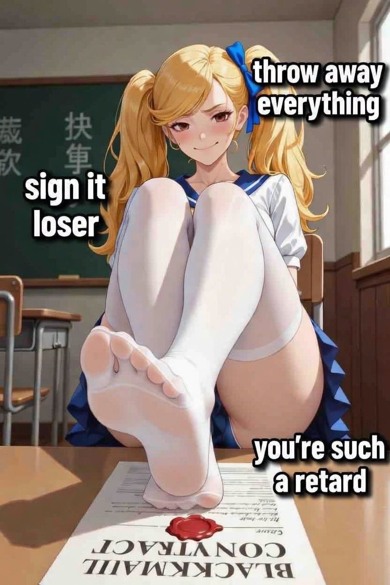 Well retard?

Are you going to sign it and give up EVERYTHING 🤭 

Fuck your life up for me~

Not that ANYTHING you do or will do will amount to anything 😂 

Your only option is to sign it and give your life SOME purpose~

Making me rich is the best decision a dumb fuck like you