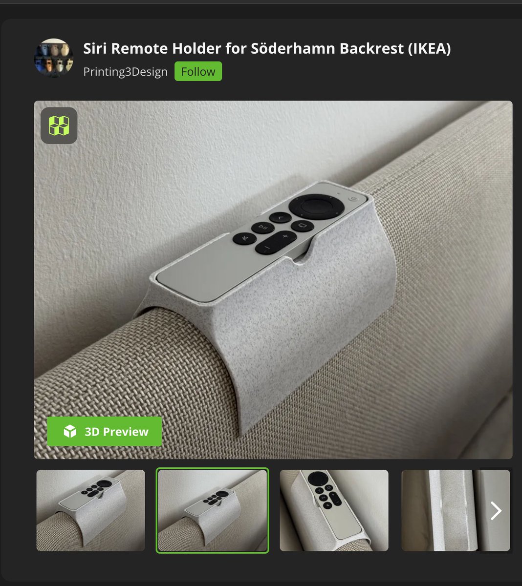 Siri Remote holder preview