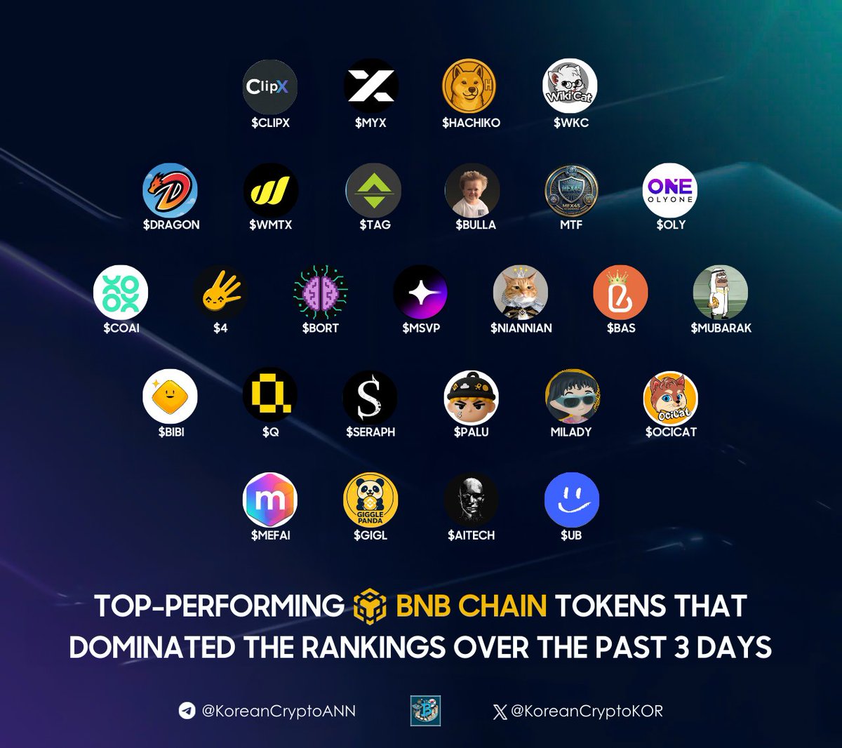 Token Ranking 🔶Top-performing @BNBCHAIN tokens that dominated the rankings over the ...