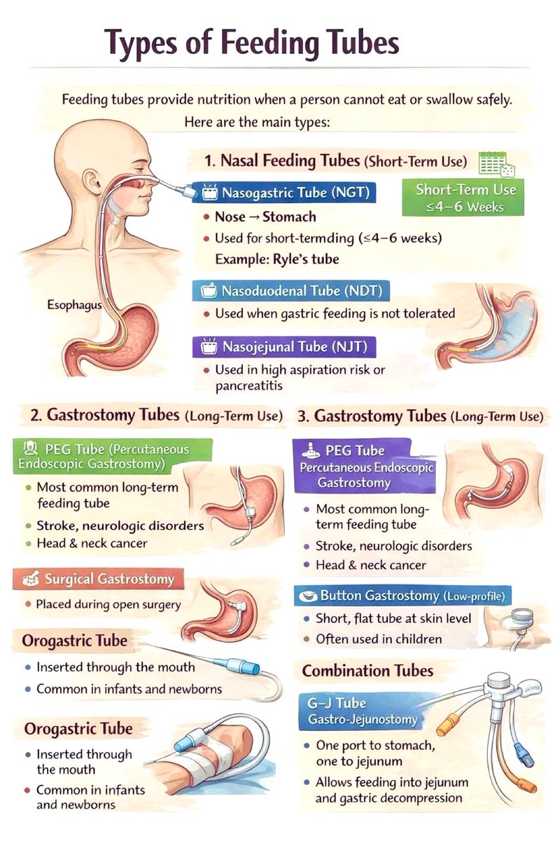 T2TA300's tweet photo. Types of Feeding Tubes https://t.co/YqQr9vK9AZ