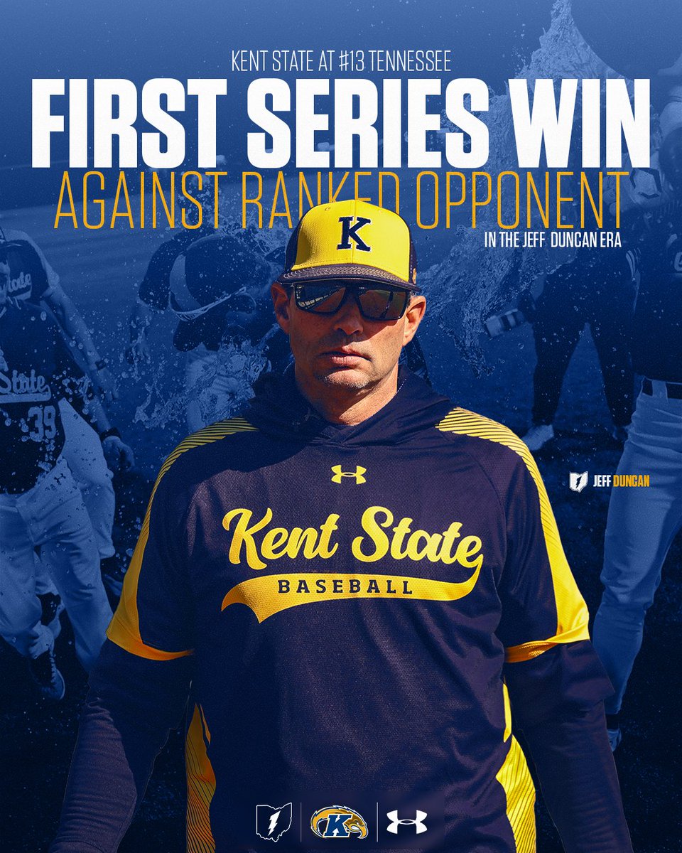 KentStBaseball's tweet photo. 𝗥𝗮𝗻𝗸𝗲𝗱. 𝗧𝗲𝘀𝘁𝗲𝗱. 𝗧𝗮𝗸𝗲𝗻.

Head Coach Jeff Duncan handed #13 Tennessee their first series loss of the season and his first series win against a ranked opponent with the Flashes.

#GoFlashes⚡️| #BiteDown https://t.co/HvSiegxFbM