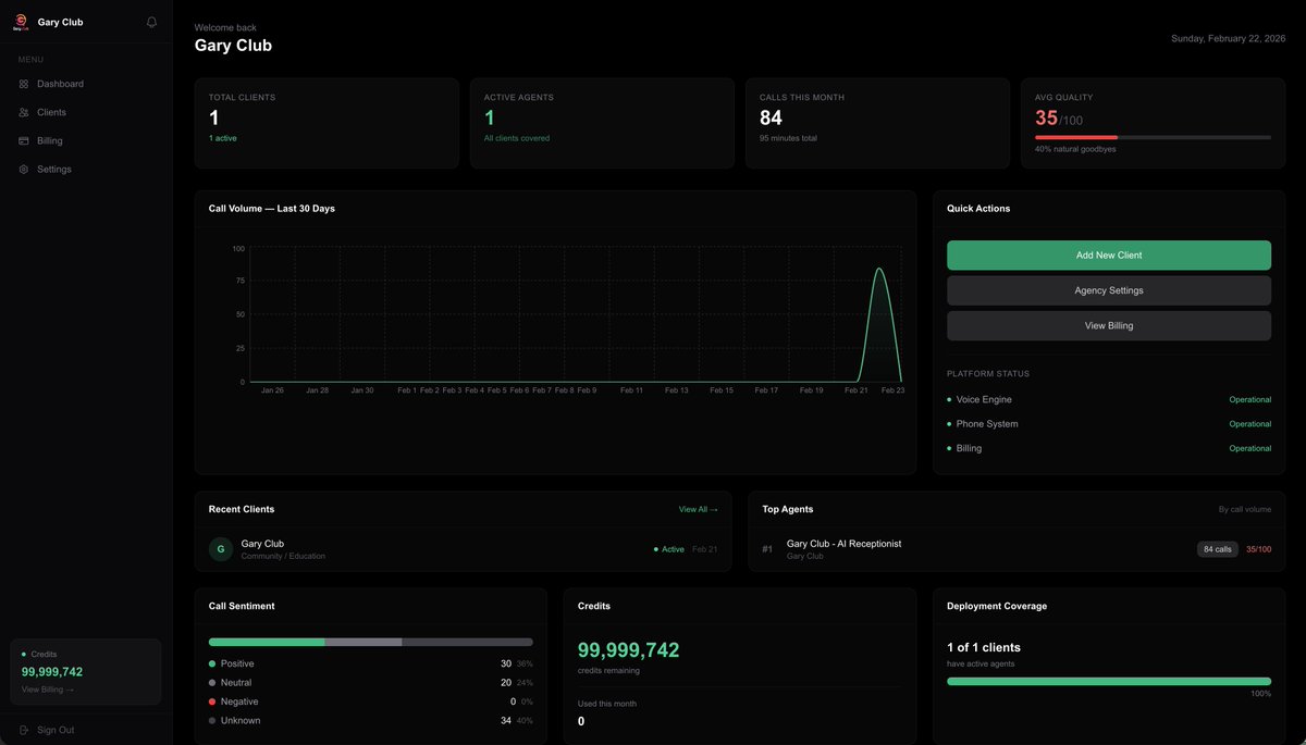 I built a complete Voice AI Agent system this weekend to allow our agency partners to launch Voice AI Agents for their clients