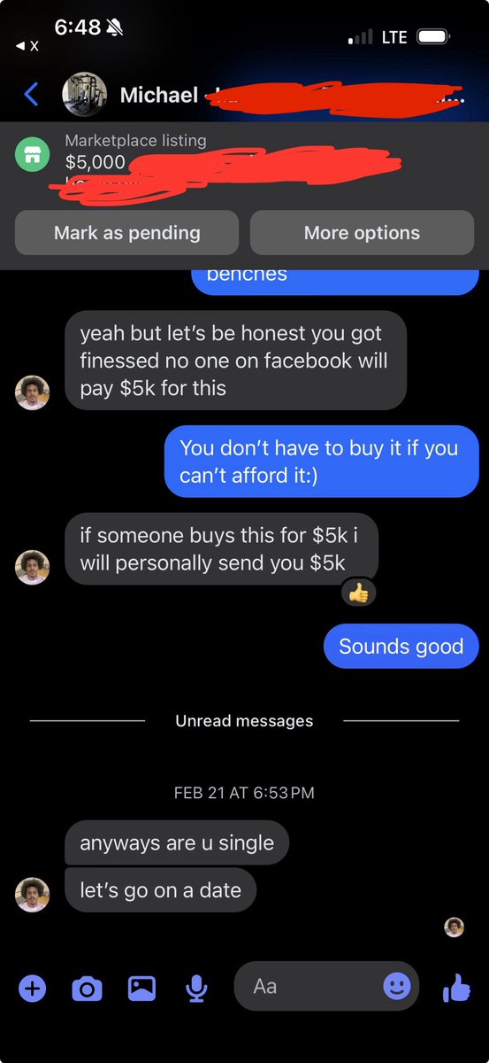 Amazing Facebook marketplace interaction