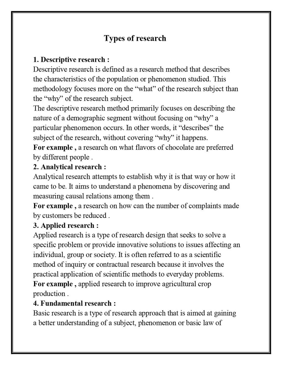 Types of Research and Examples