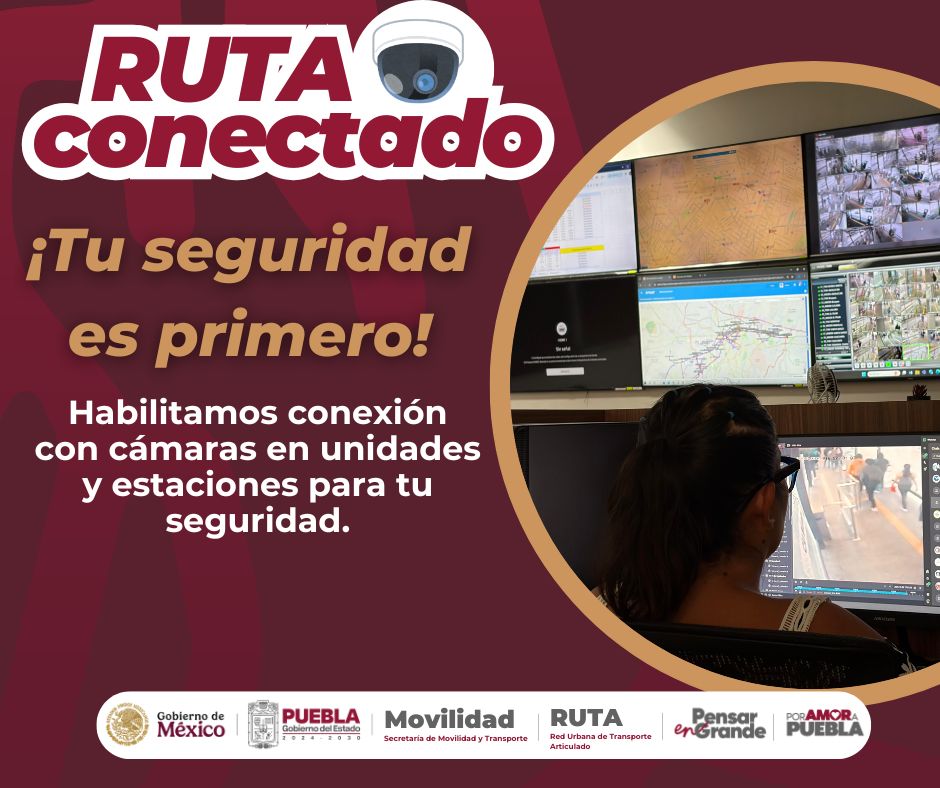 Conectamos cámaras en unidades y estaciones para cuidar de ti. El <a href="/Gob_Puebla/">Gobierno de Puebla</a>  y el gobernador <a href="/armentapuebla_/">Alejandro Armenta</a>  fortalecen la seguridad en el transporte público, pensando en tu tranquilidad. #PorAmorAPuebla