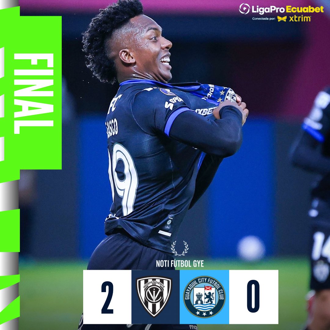 FINAL: <a href="/IDV_EC/">Independiente del Valle</a> (2-0) <a href="/GuayaquilCityFC/">Guayaquil City FC</a>.

⚽️ Djorkaeff Reasco
⚽️Layan Loor

🏆 Independiente del Valle arranca la temporada con victoria.

#LigaEcuabet 🇪🇨 Primera fecha.