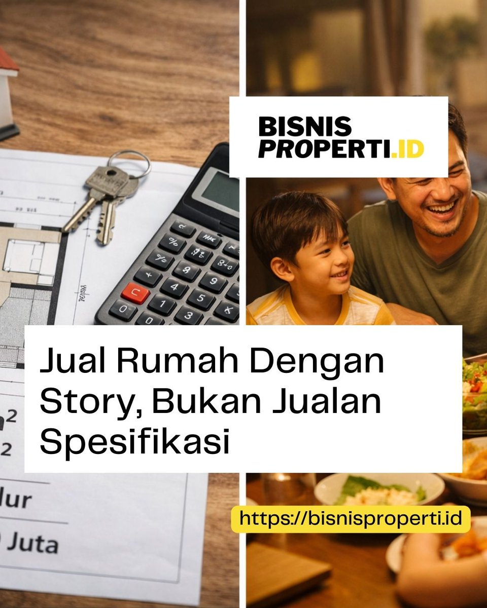 Orang membeli rumah bukan karena luas tanahnya. Tapi karena ceritanya. bisnisproperti.id/2026/02/23/jua…

#storytellingproperti #pemasaranproperti #jualrumah #bisnisproperti #brandingproperti