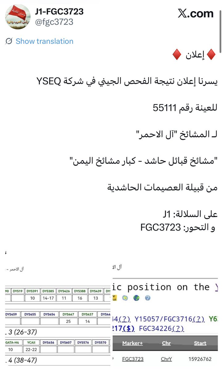 Samigenatic's tweet photo. من الاصرح في شعب همدان؟

١-بنو زريع أصرح همدان ومن اقدم بطونها حضورا وشهرة وكانت لها الزعامة واقامت المملكة الزريعية في اليمن منذ عام ٤٧٦ هجري نتائجها #Em84 

٢-آل الأحمر شيوخ حاشد و همدان على التحور #Fgc3723

٣-العاوي الهمطاني على تحور الأ��د #Fgc4415 و عمر تحوره 1000 سنه https://t.co/DeSpcXQ3CB