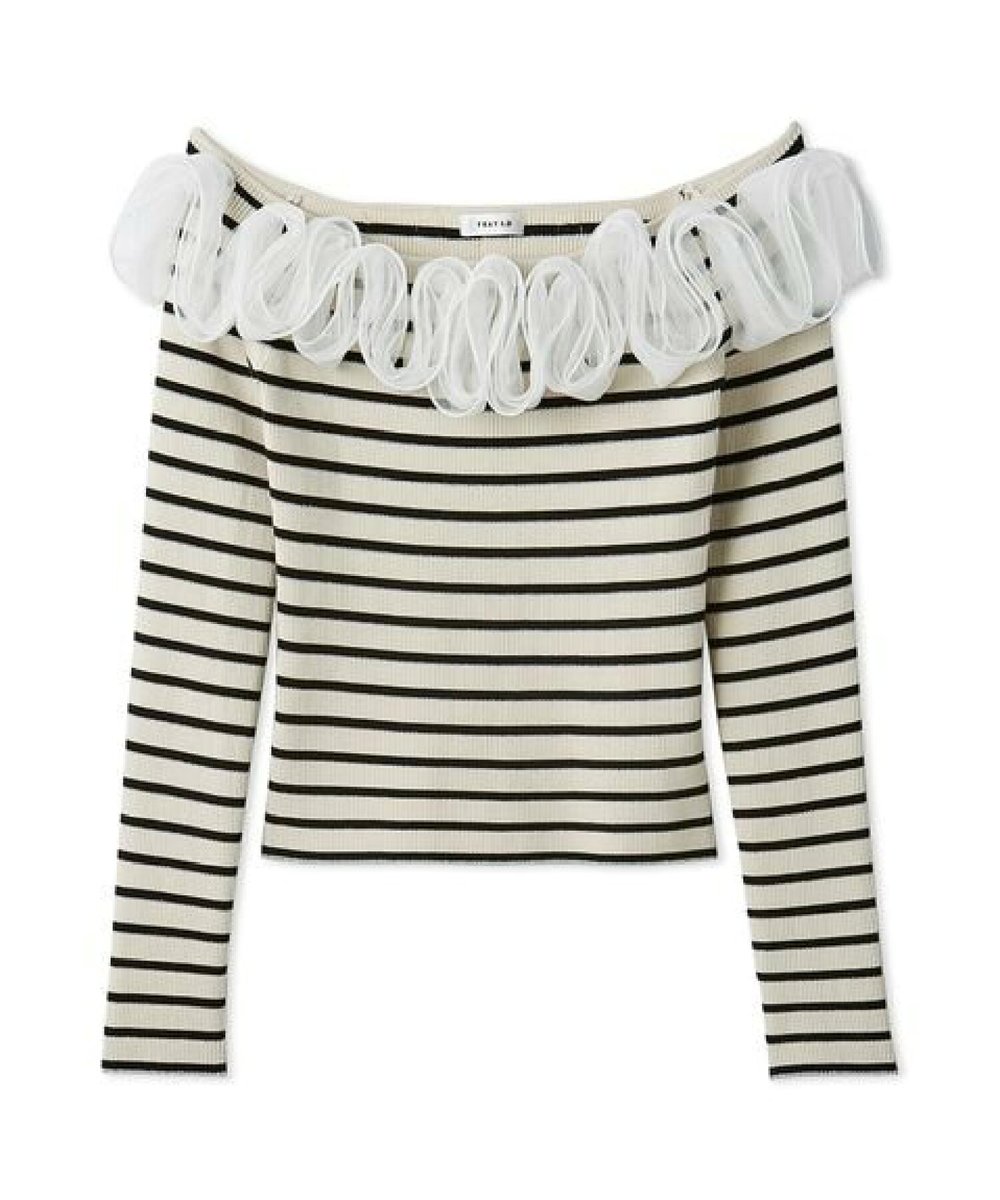 marin_beauty39's tweet image. FRAY I.D好きさん、これ絶対好き。
エッジの効いた甘さがたまらんのです……。

 #FRAY I.D
 #フリルコンビオフショルダー
 #リブニット