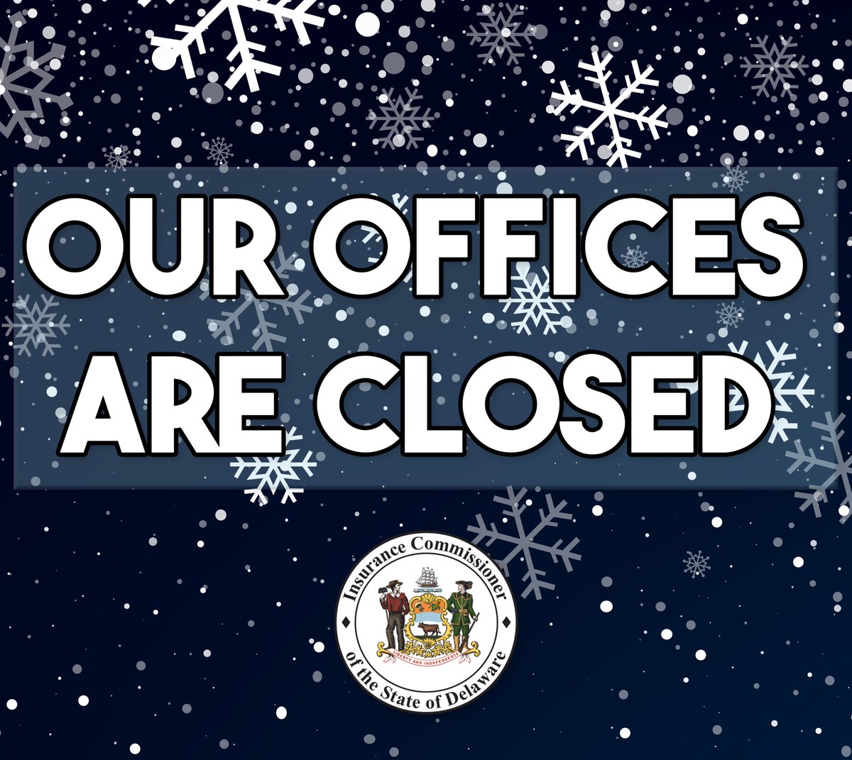 Due to inclement weather. Our offices will be closed tomorrow, Monday, February 23.