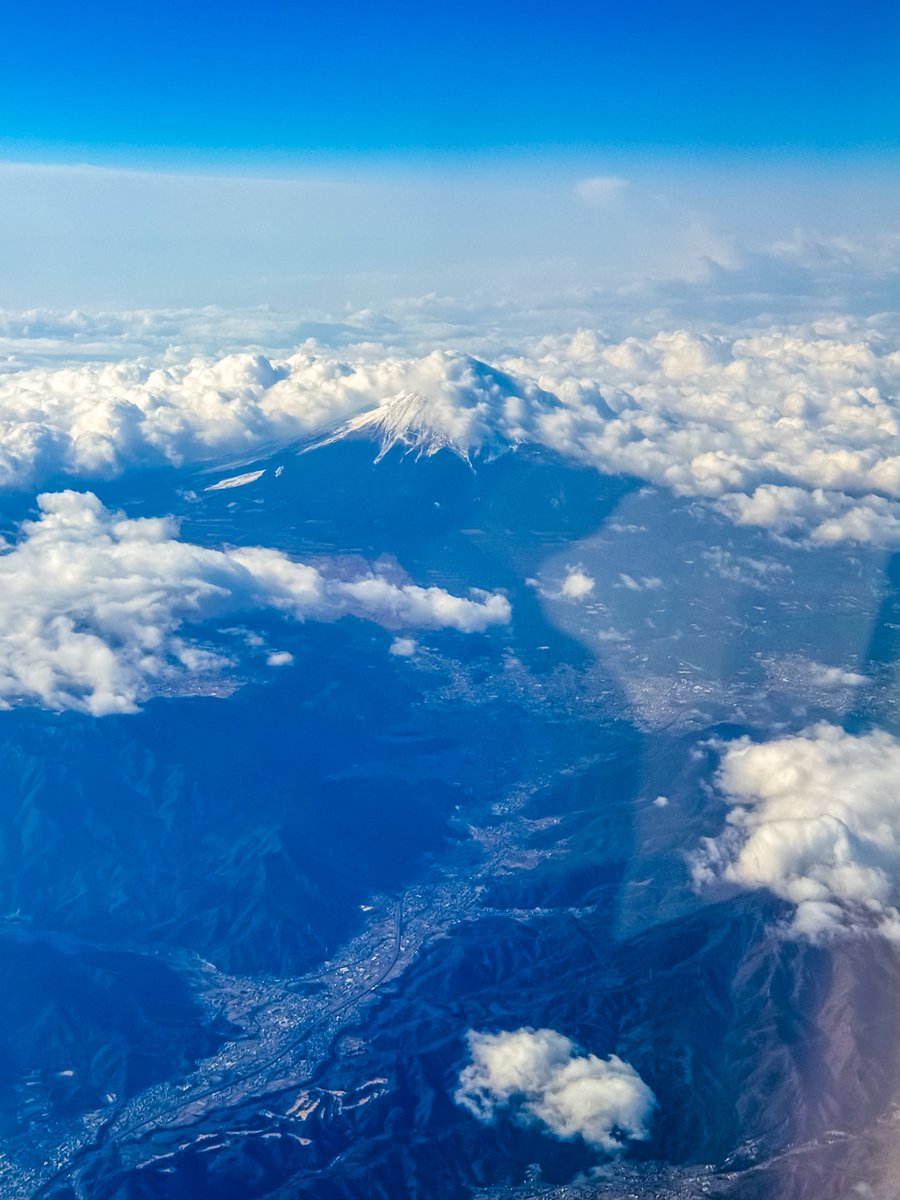❤️様❀7龍の集い晴青富士山奇跡❀ 空から見た、今日の富士山