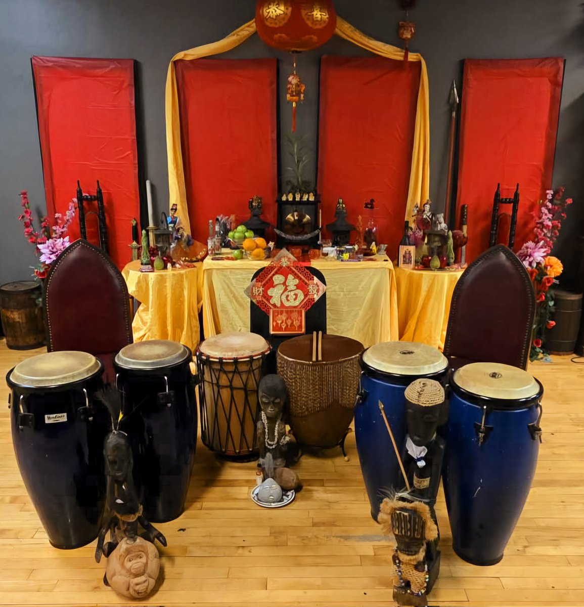 Our drum stage for tonight's closing of WitchCon