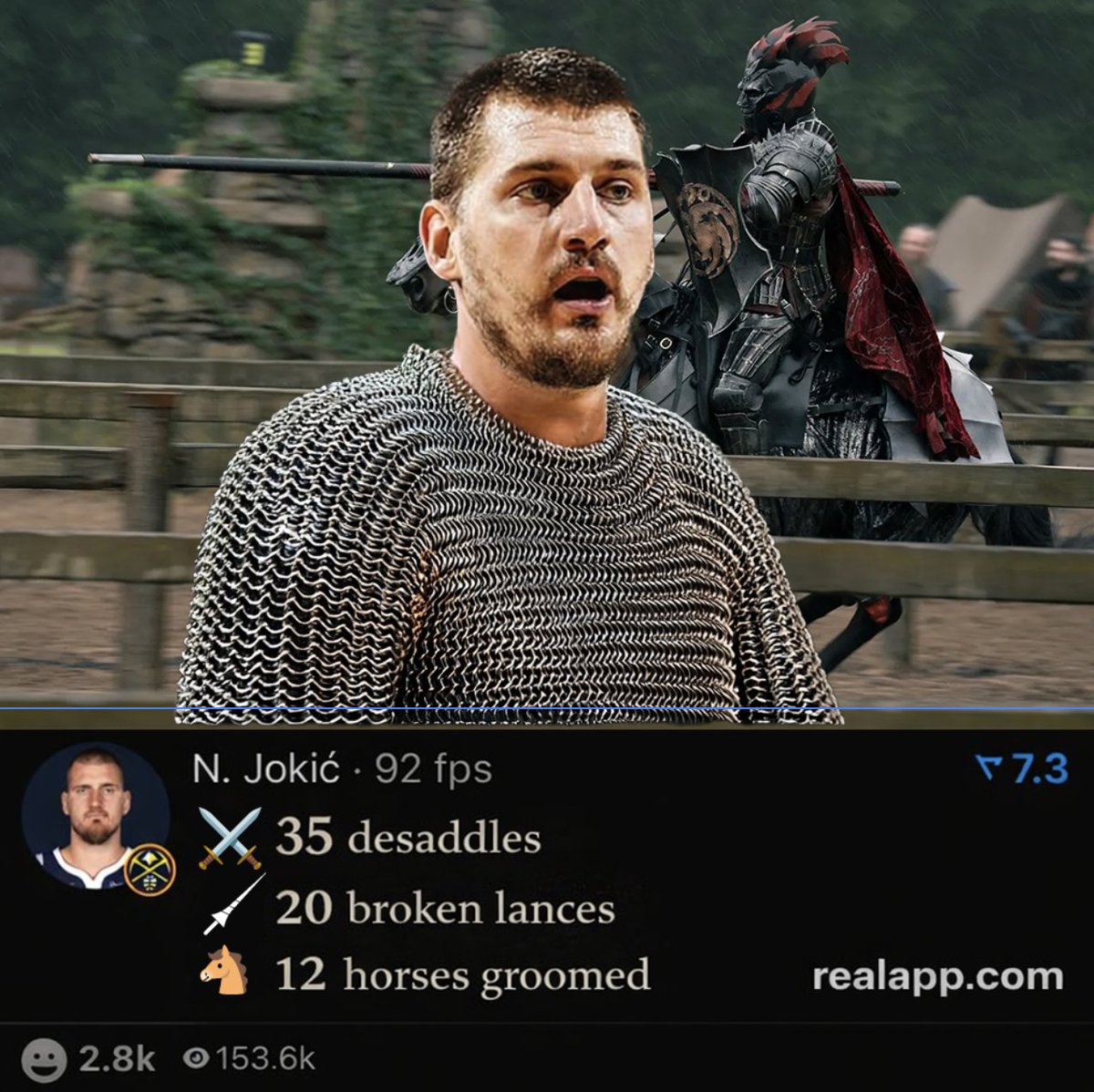 WesterosCentral's tweet image. "He spends more time in the stables than on the training grounds, he'd rather have a brush in his hand than a lance...but, by the stranger's will itself, it doesn't seem to matter one morsel."

- Skip Baelish on Ser Nikola "The Jester" Jokić's performance against Golden Province