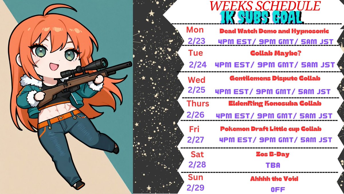 Streaming Schedule this week