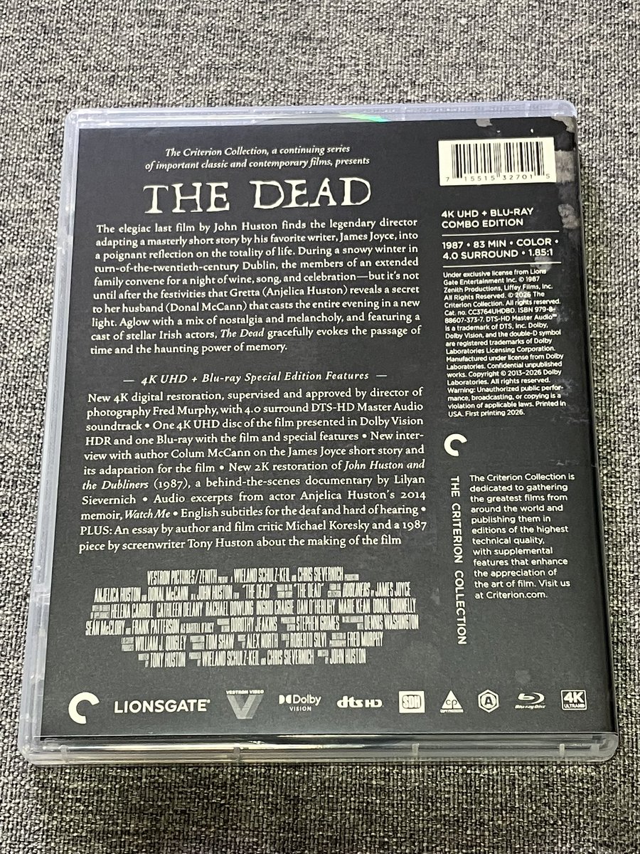 ジョン・ヒューストン監督の遺作『ザ・デッド／「ダブリン市民」より