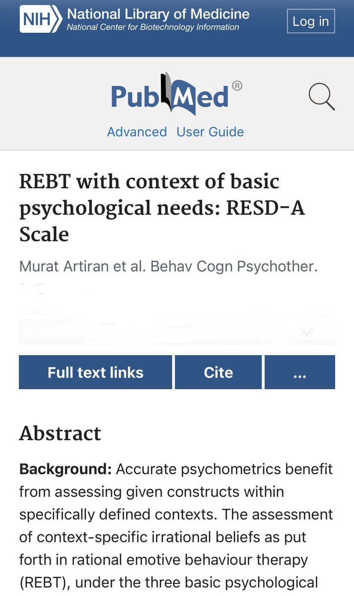 Rasyonel Duygucu Davranışçı Terapi ve 3 Temel Psikolojik İhtiyaç makalesi. Doç. Dr. Murat Artıran #bilim #psikolojimakale #makale
