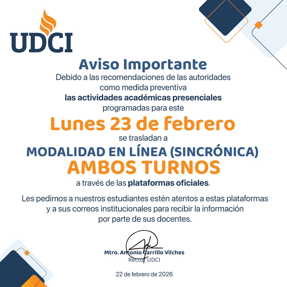 udci_mx's tweet photo. 🚨🚨 AVISO IMPORTANTE 🚨🚨 
📣 Favor compartir con sus compañeros https://t.co/2qRv0Laub7