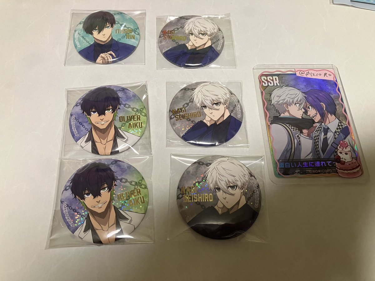 Q 【譲渡・交換】 ブルーロック ブルロ展 エゴ展 缶バッジ 譲:愛空