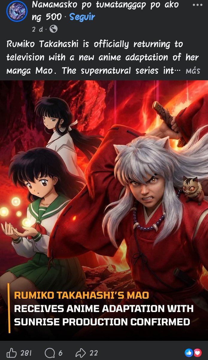 God fucking lord!!!!
Está se lleva el premio a "peor publicación sobre Mao usando a Inuyasha" 🤮🤮