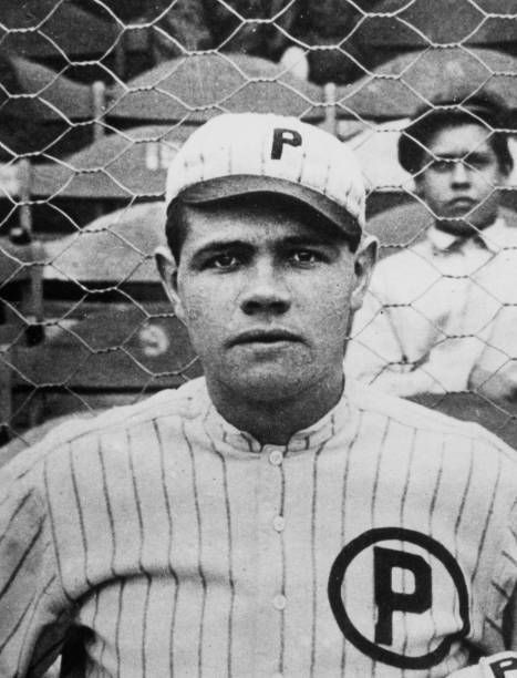 Babe Ruth, pitcher for the Providence Grays minor league team, 1914 ...