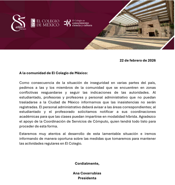 El Colegio de México tweet media