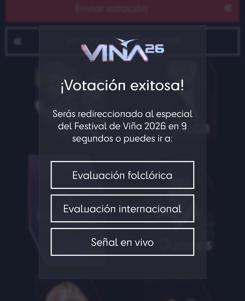 Vote for NMIXX “Popular Artist at Festival de Viña”

-Login with email
-Select NMIXX (scroll down) 
-Press “Enviar votación” (the red square)
-Press “Si” (red square)
-And done! you can vote as many times as you want 🐋 

mega.cl/votacion-festi…

#NMIXX #엔믹스