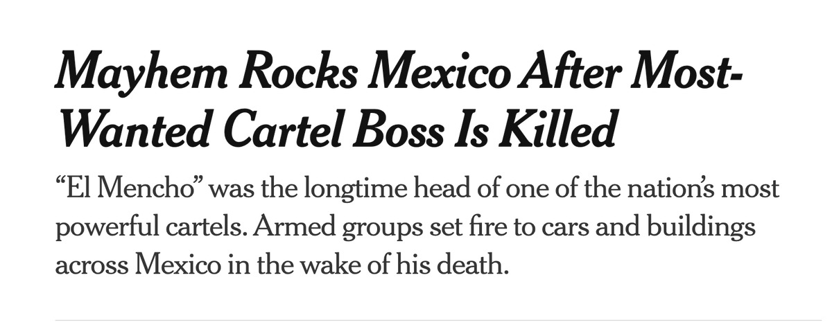 This is what our country should have been doing, rather than contemplating another attack on Iran.  Mexican cartels have killed hundreds of thousands of Amercans.  How many has Iran killed?