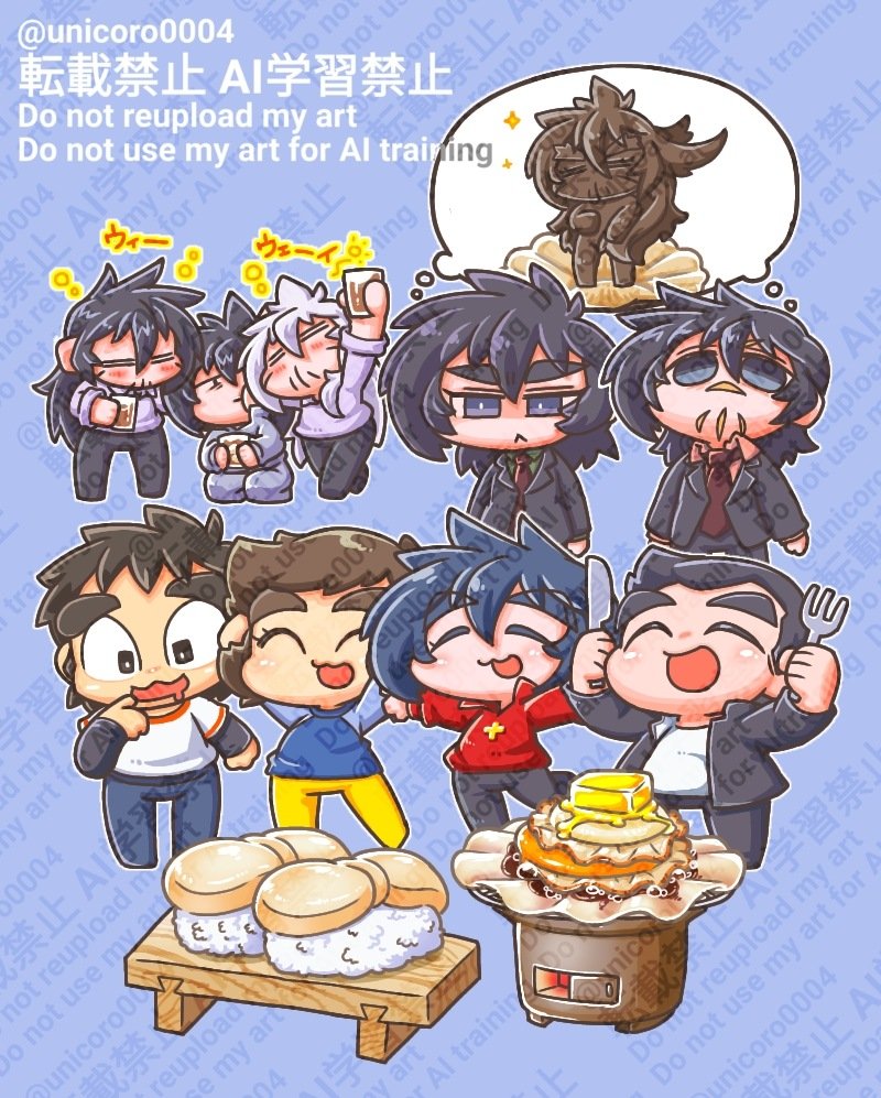 バレンタインその後
巨ホタテにはしゃぐとえ達と察した大人組と酔っぱらいに絡まれる新